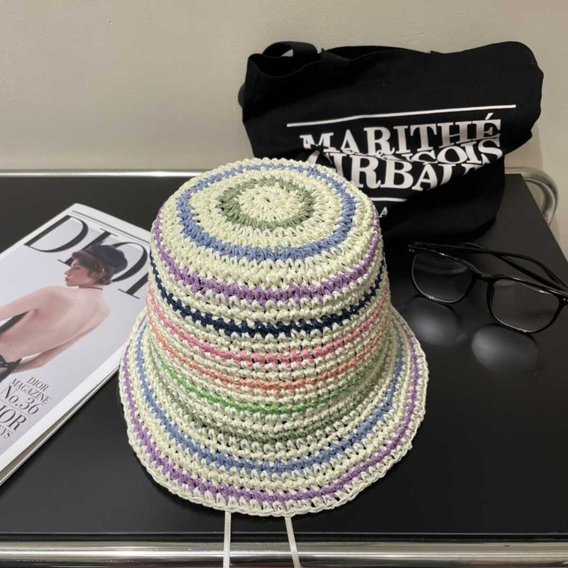 Pra*a woven fabric bucket hat in multicolor
