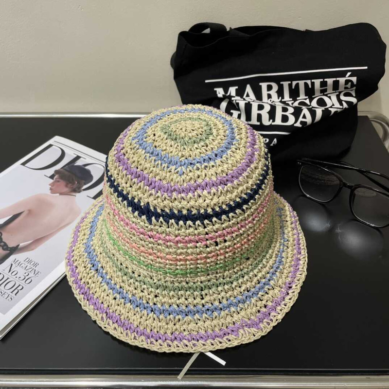 Pra*a woven fabric bucket hat in multicolor