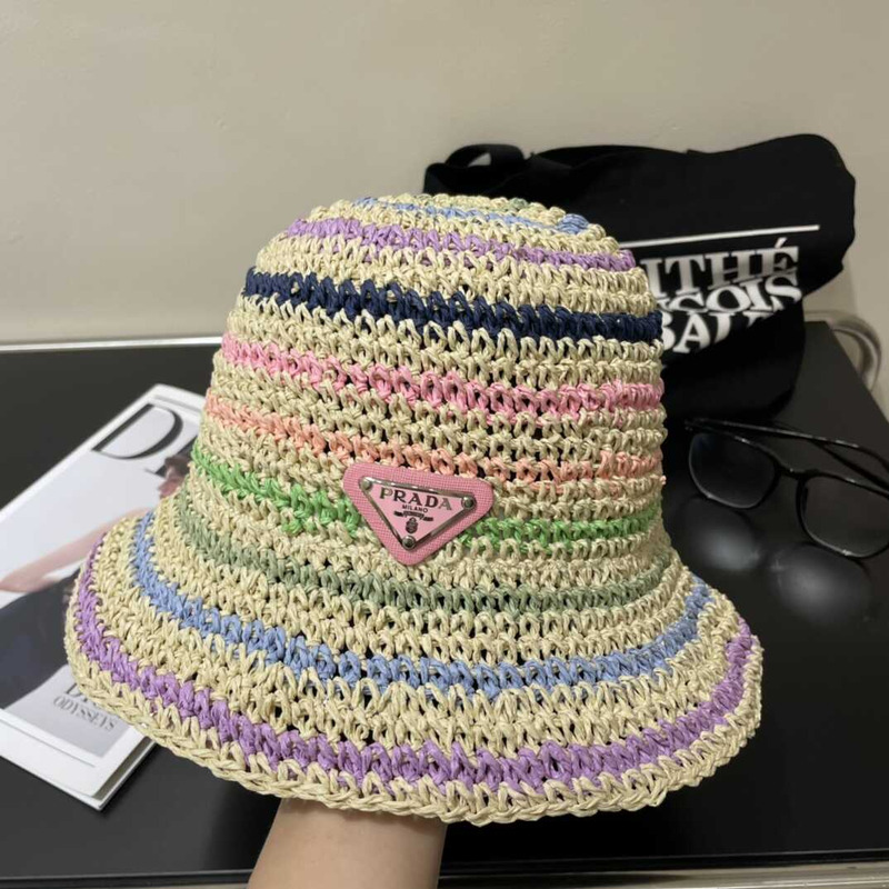 Pra*a woven fabric bucket hat in multicolor