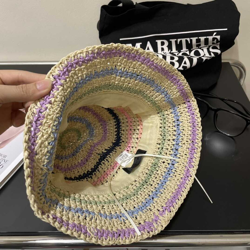 Pra*a woven fabric bucket hat in multicolor