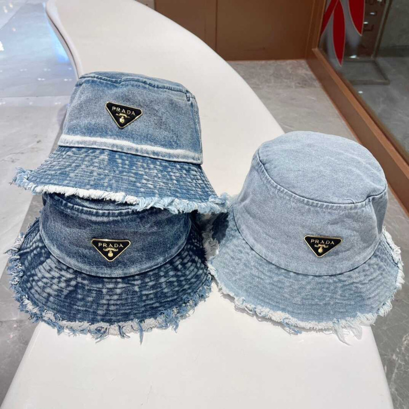 Pra*a denim bucket bag dark blue