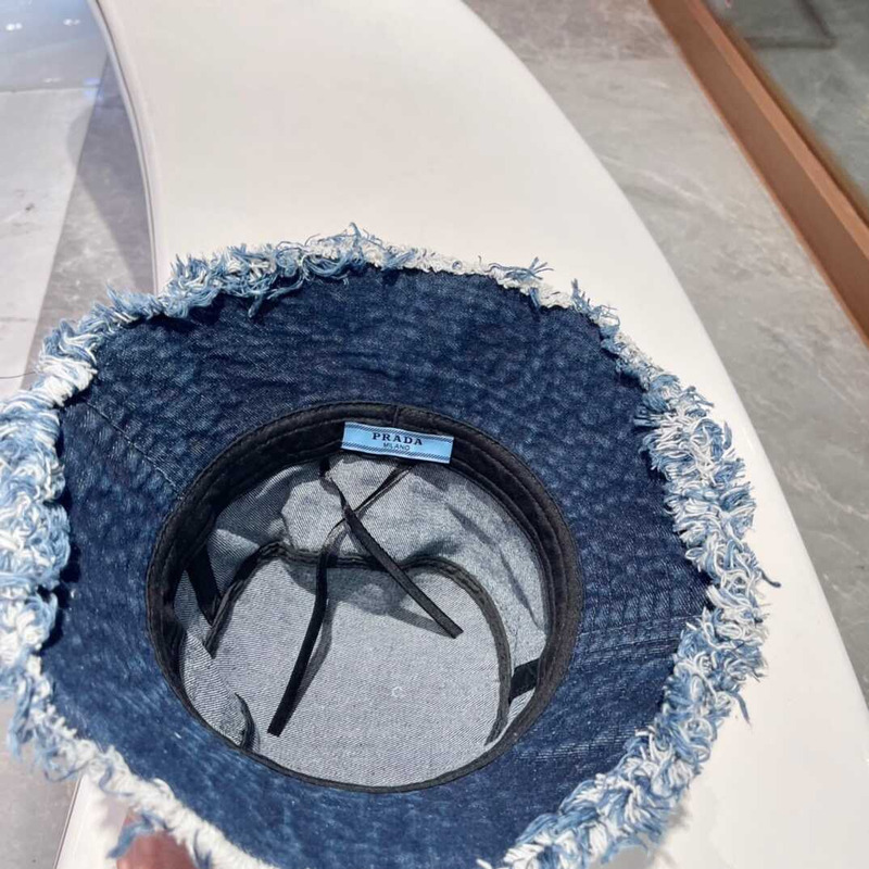 Pra*a denim bucket bag dark blue