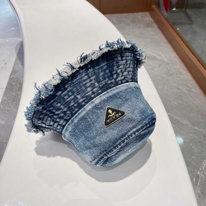 Pra*a denim bucket bag dark blue