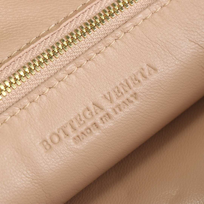 Bo*te*ga ve*ne*ta small jodie intrecciato leather shoulder bag almond