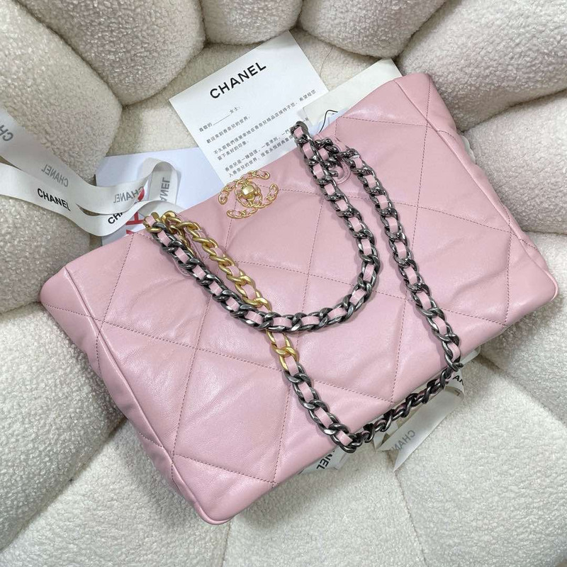 Ch*el leather tote bag in pink