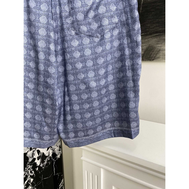 D*or cannage bermuda shorts blue silk twill