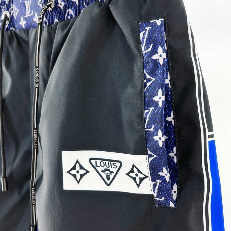 l**is V*t*n monogram shorts black/blue