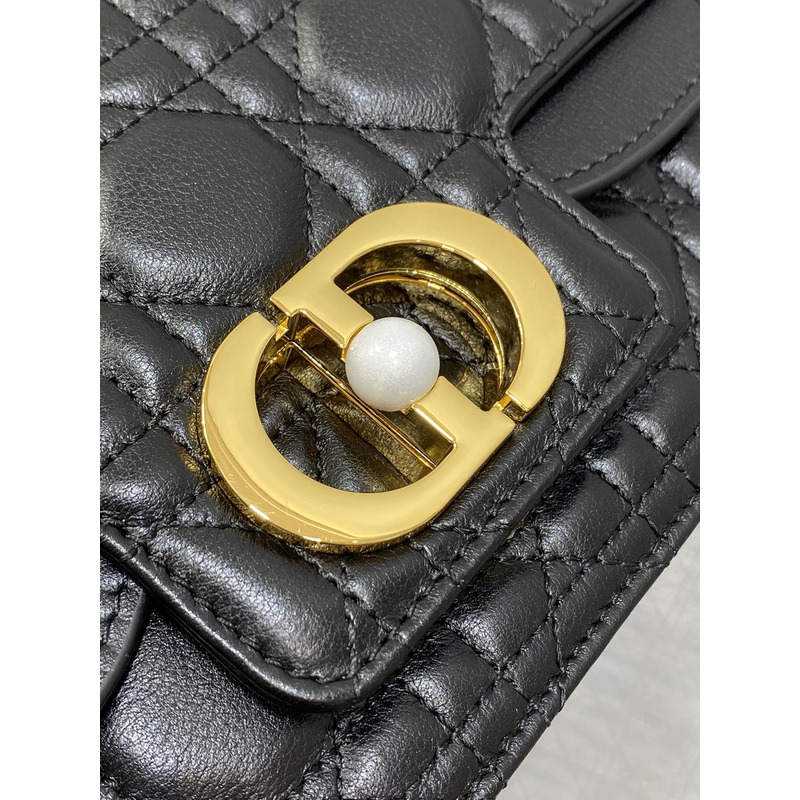 D*or jolie tote small black cowhide rattan bag