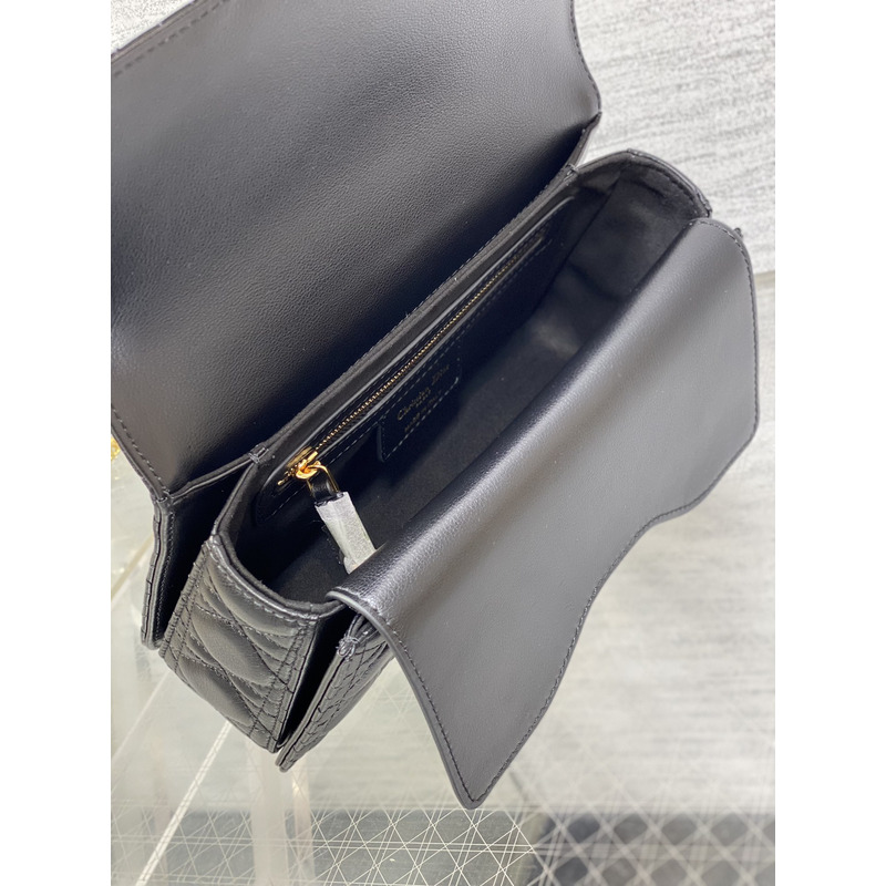 D*or jolie tote small black cowhide rattan bag