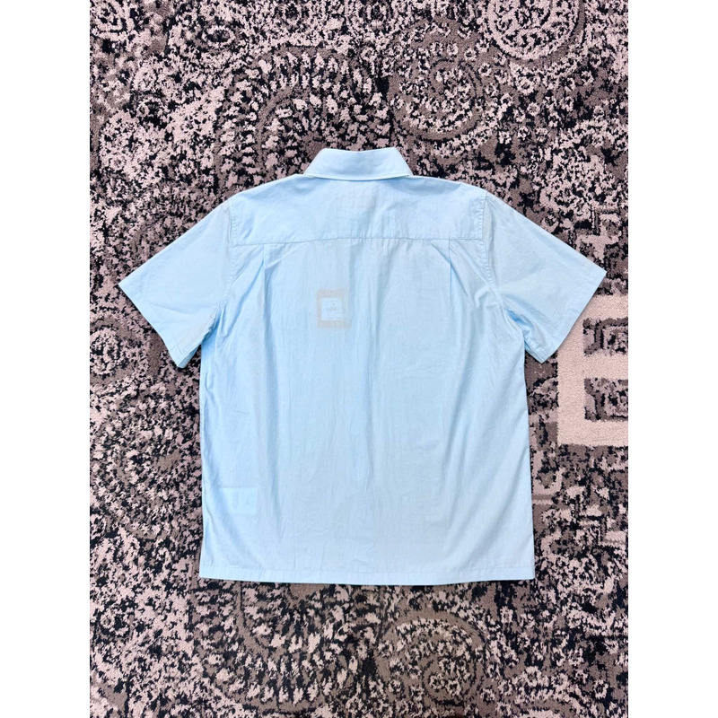 l**is V*t*n embroidered cotton shirt sky blue