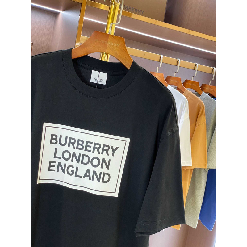 B**rry micro-label printed cotton t-shirt black