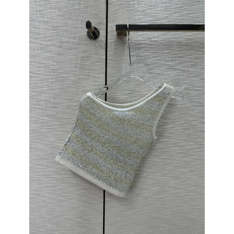 Ch*el logo knitted top grey