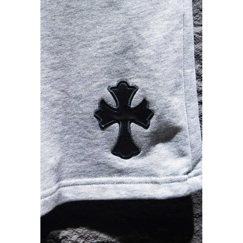 Ch*0me heart embroidered cotton shorts grey