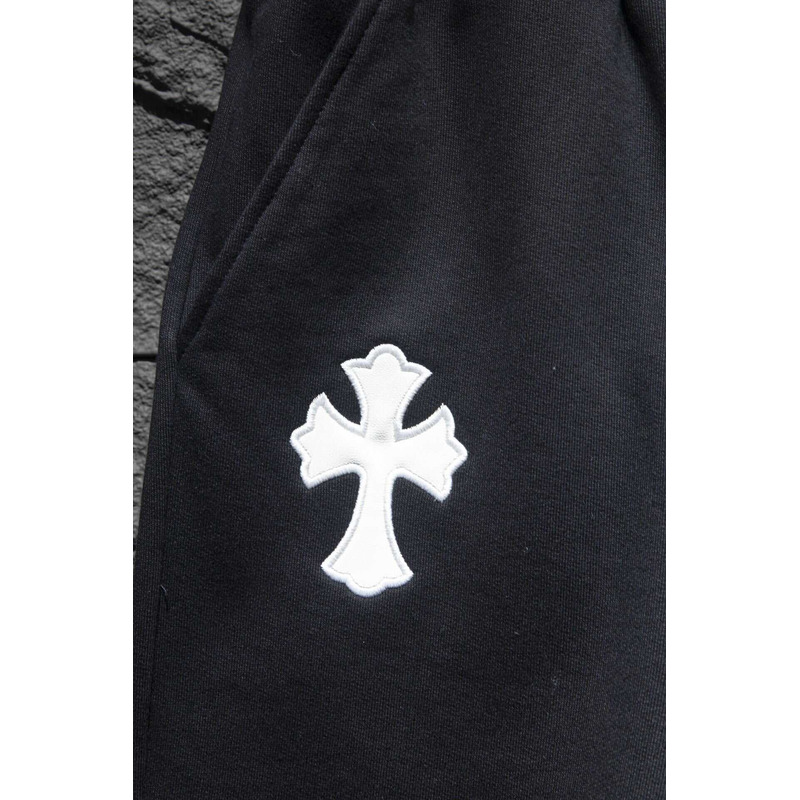 Ch*0me heart embroidered cotton shorts black