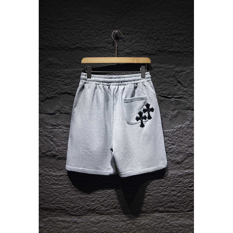 Ch*0me heart embroidered cotton shorts grey