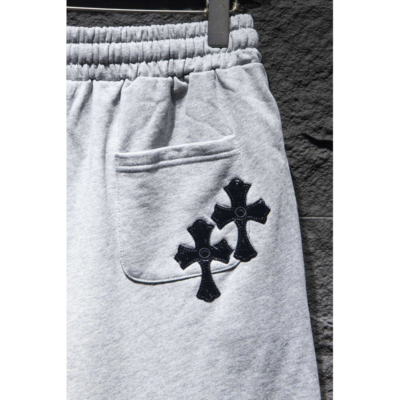 Ch*0me heart embroidered cotton shorts grey