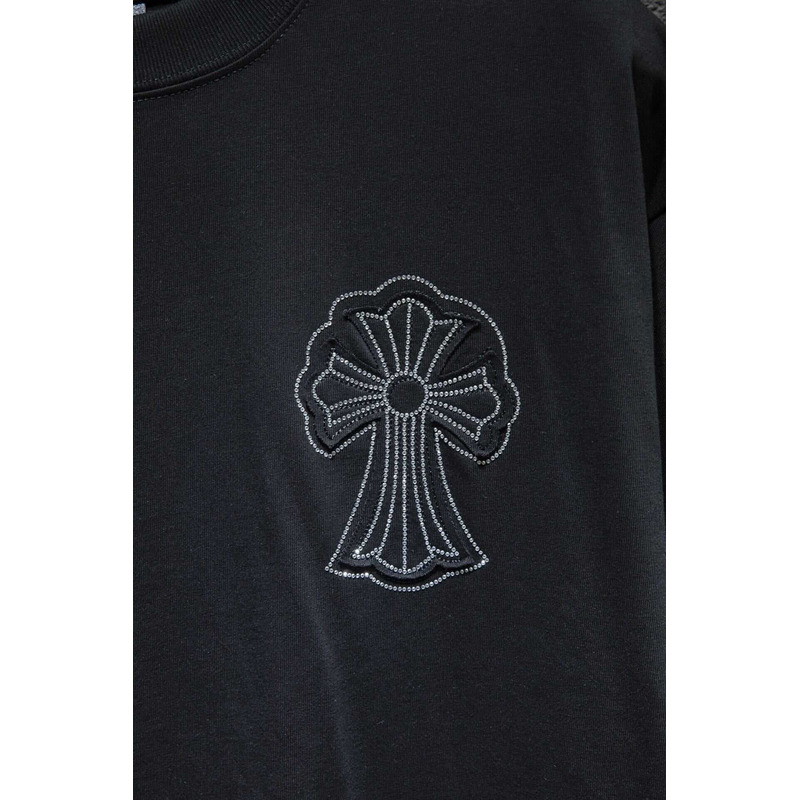 Ch*0me heart logo embroidered t-shirt black