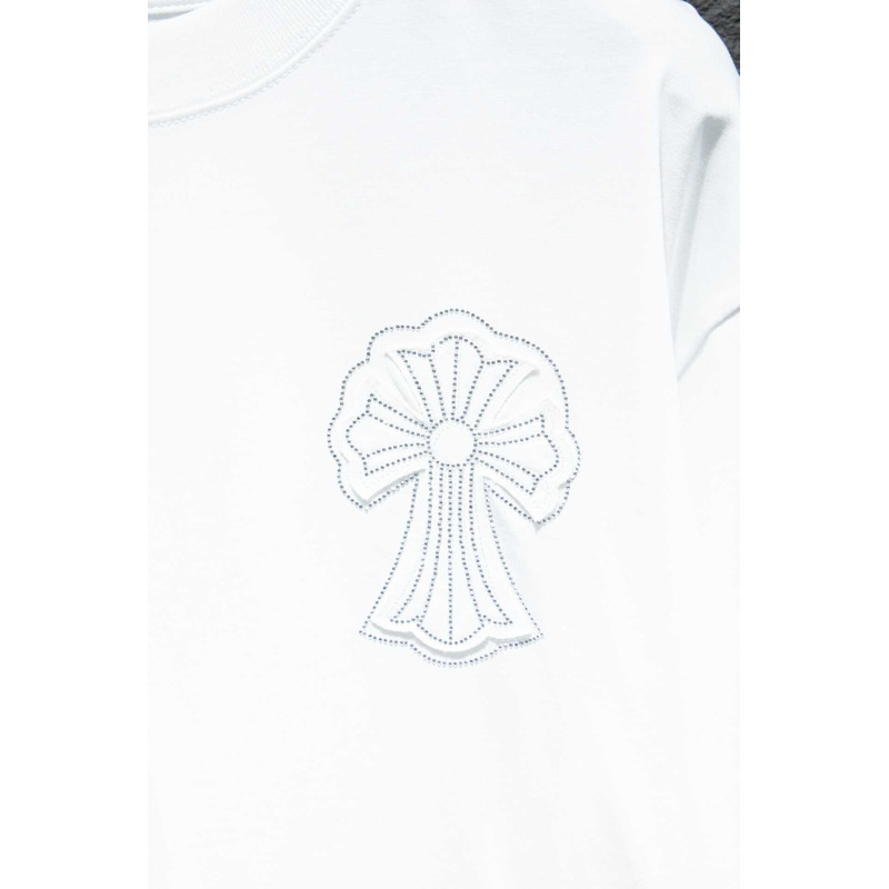 Ch*0me heart logo embroidered t-shirt white