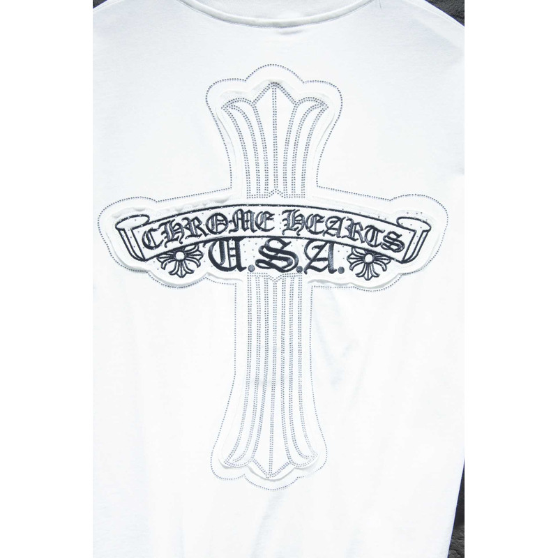 Ch*0me heart logo embroidered t-shirt white