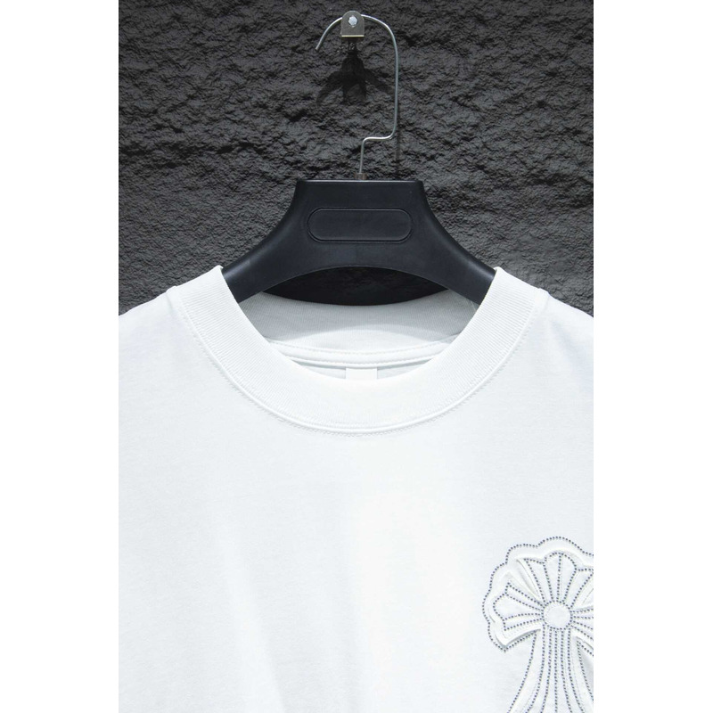 Ch*0me heart logo embroidered t-shirt white