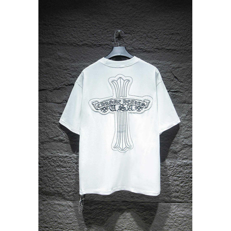 Ch*0me heart logo embroidered t-shirt white