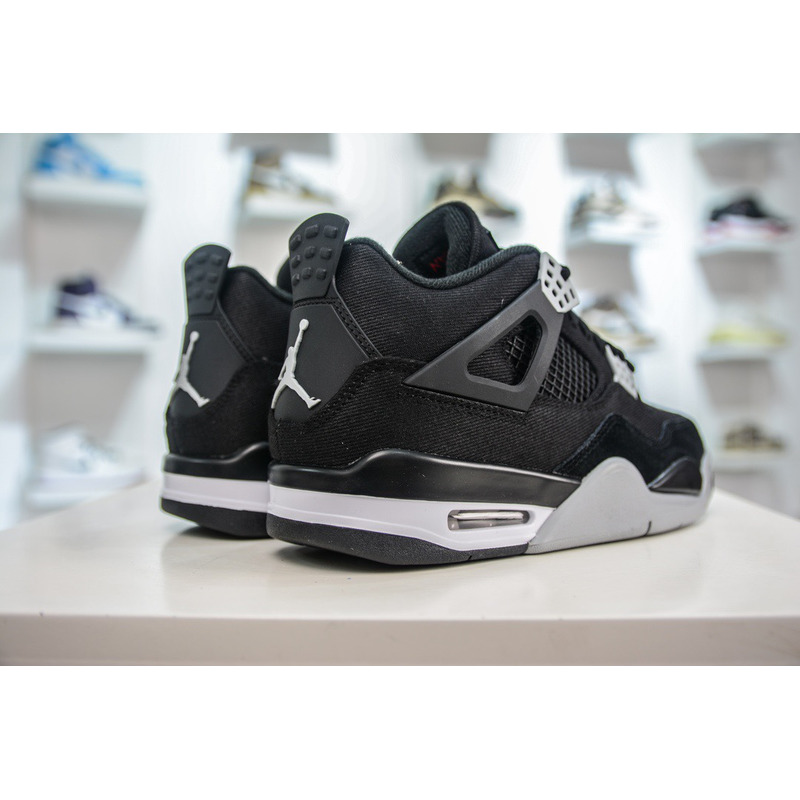 Air Jordan 4 Retro Sr (GS) Black/ LT Steel Grey-white Noir