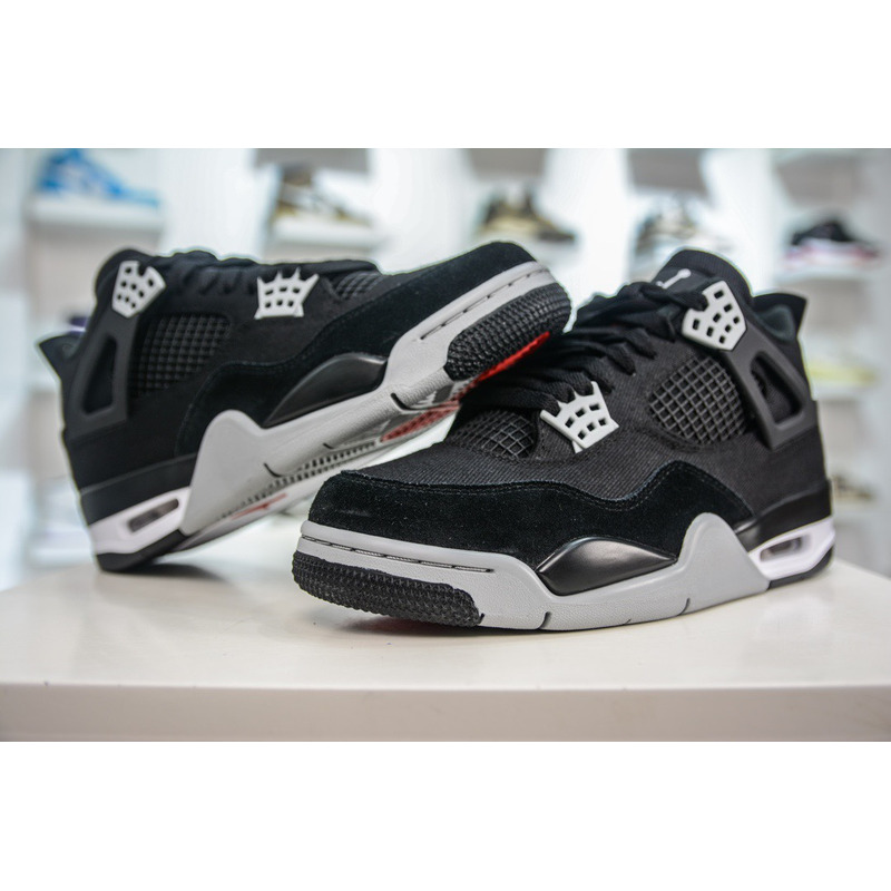 Air Jordan 4 Retro Sr (GS) Black/ LT Steel Grey-white Noir