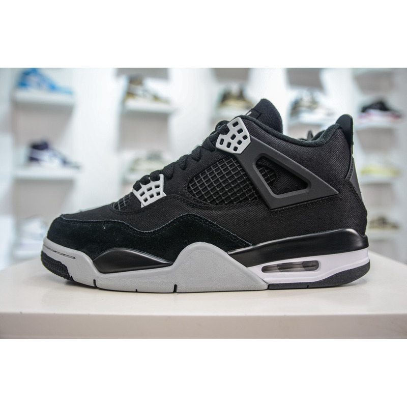 Air Jordan 4 Retro Sr (GS) Black/ LT Steel Grey-white Noir