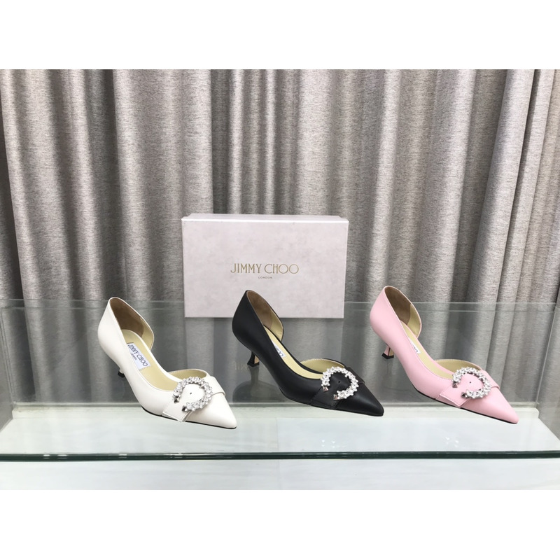 Jimmy Choo Melva Dorsay 50mm leather pumps Pink
