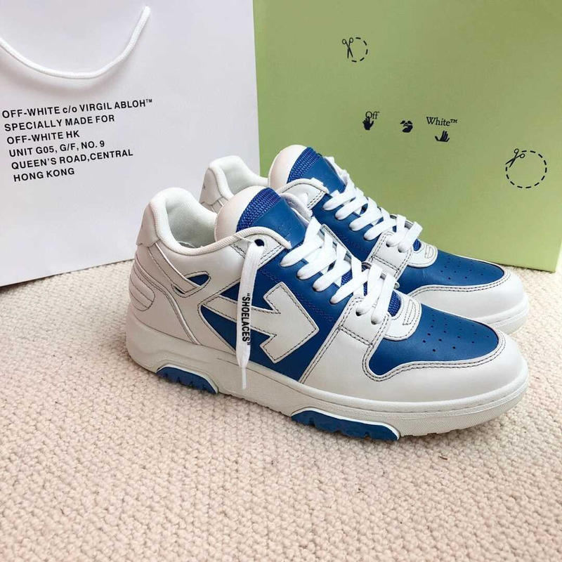 Off White Out Of Office OOO Low Tops White Blue