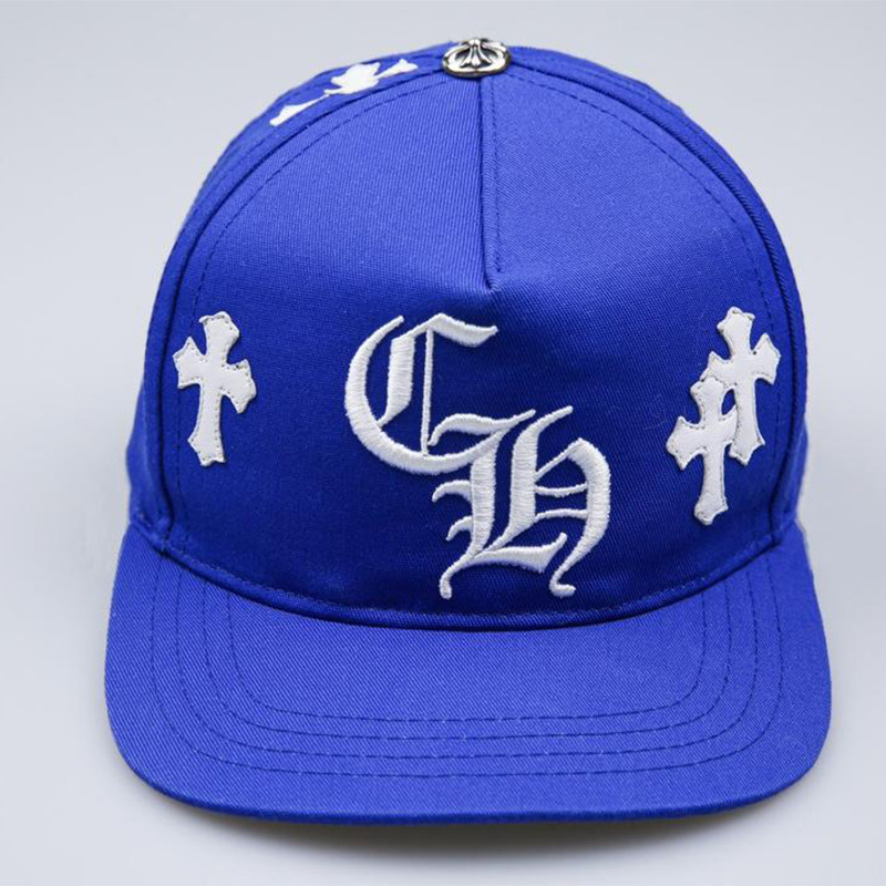 Ch*0me heart cross patch baseball hat blue