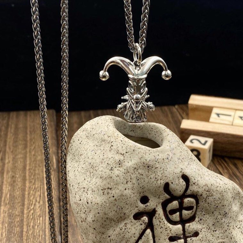 Ch*0me heart circus clown pendant