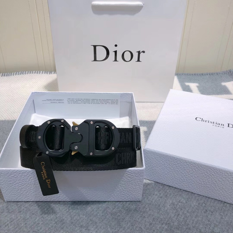 D*or black cotton canvas belt