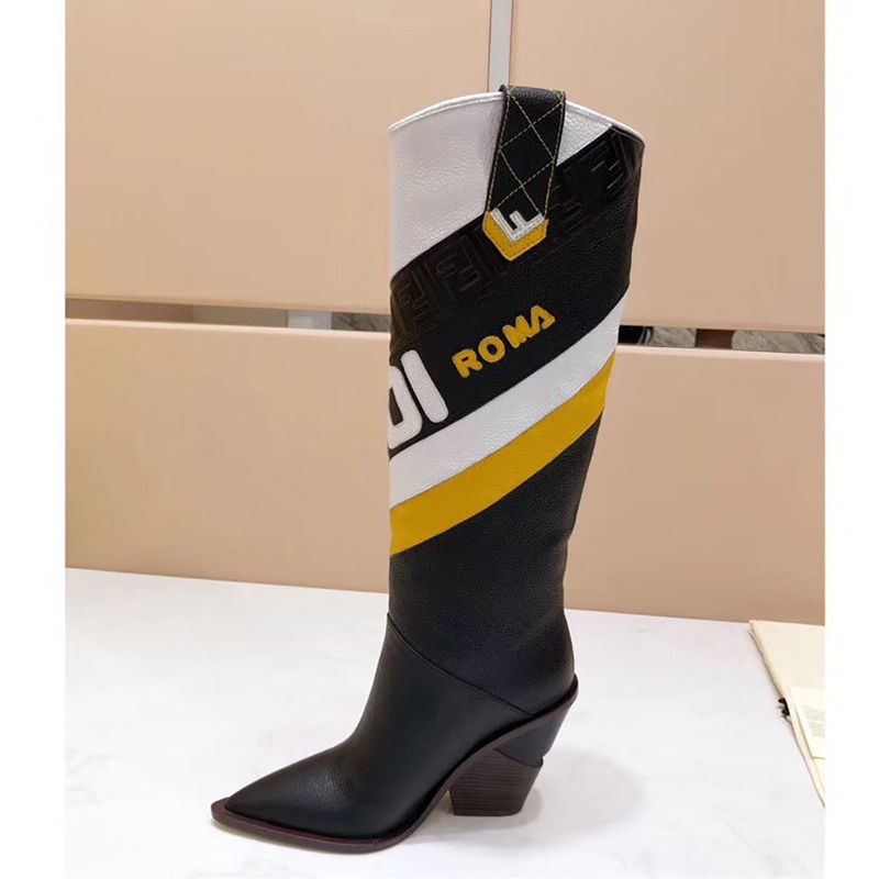 F**di black leather boots
