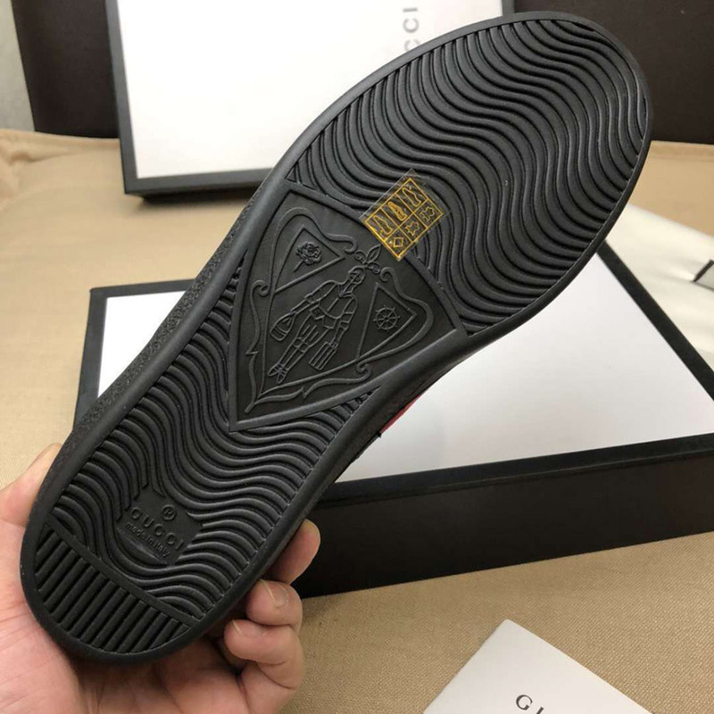 G*u*i black ace embroidered low top sneakers