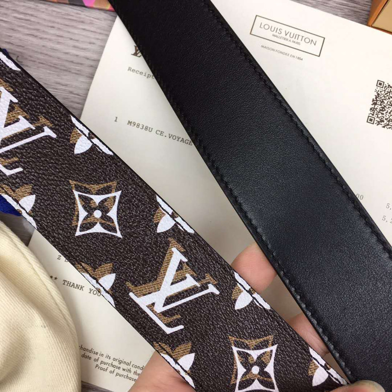 l**is V*t*n monogram belt (black buckle)