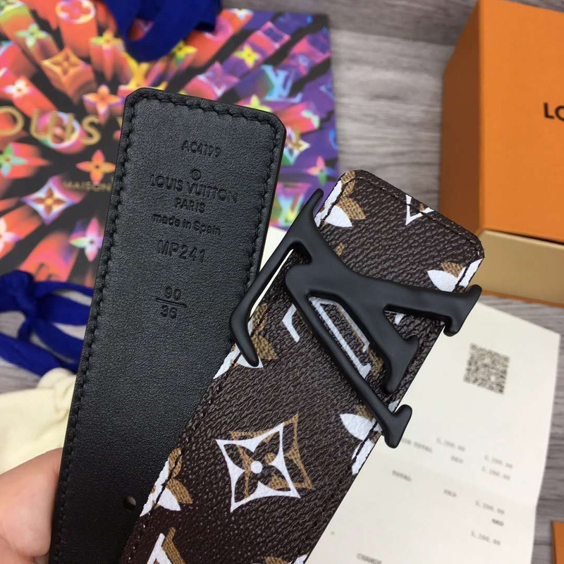 l**is V*t*n monogram belt (black buckle)
